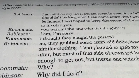 Exclusive Message Log Between Charlie Kirk Suspect and Co-resident